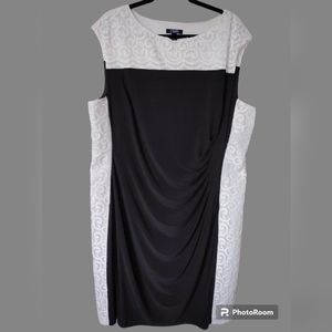 Chaps Black & White Sheath Dress NWOT